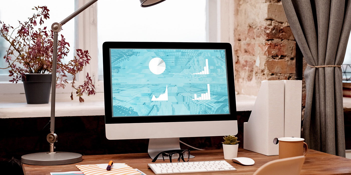 Minimalist desk in front of window